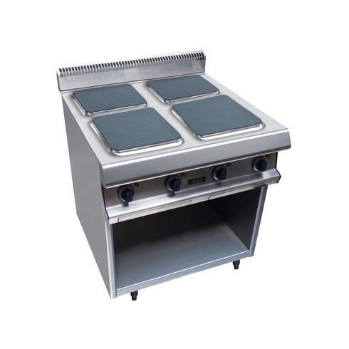4 feux électriques sur placard ouvert 800x836x900mm
